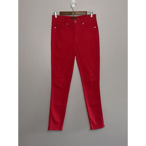 Judy Blue Red Skinny Jeans High Rise Tummy Control Stretch Denim Pants Ankle 28 - Picture 5 of 16